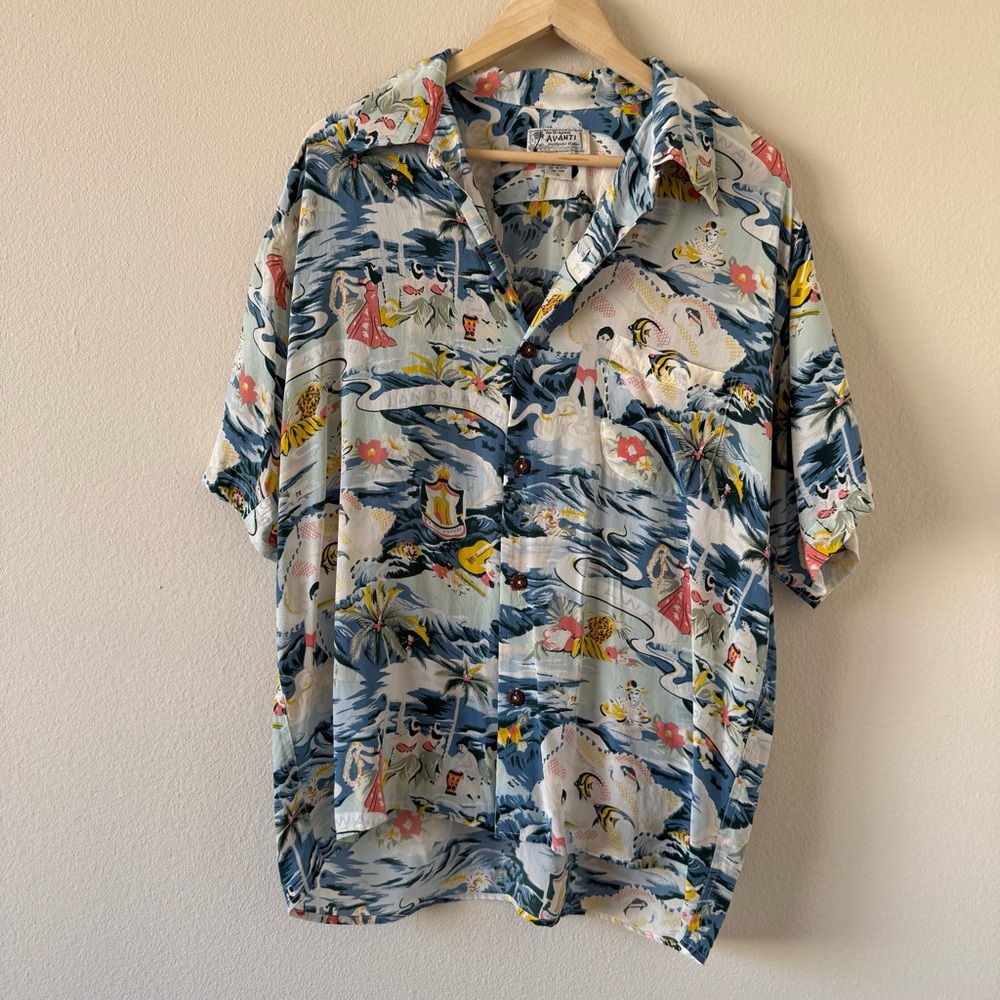 Vintage Avanti Hawaiian Shirts Silk Made in Hawaii Aloha